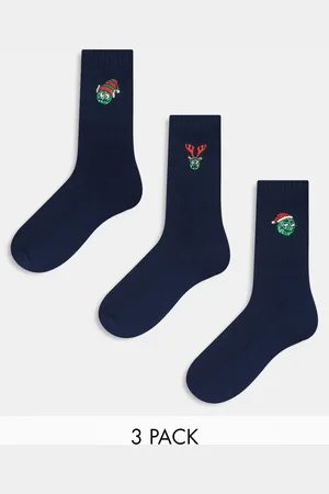 ASOS Pack de 3 pares de calcetines con diseño de Navidad de coles de Bruselas de