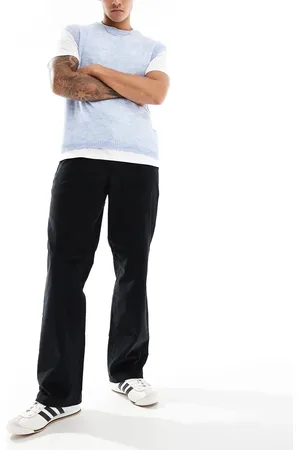 Dickies Pantalones negros con parte delantera lisa de pana de