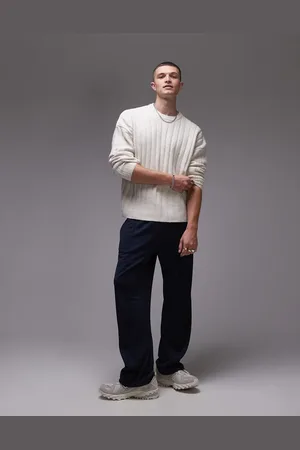 Topman Jersey color holgado de canalé de -Blanco