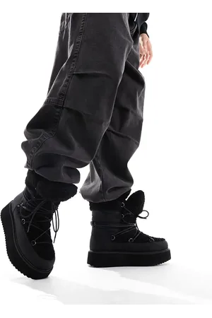 ASOS Botas de senderismo negras con cordones de borreguito de
