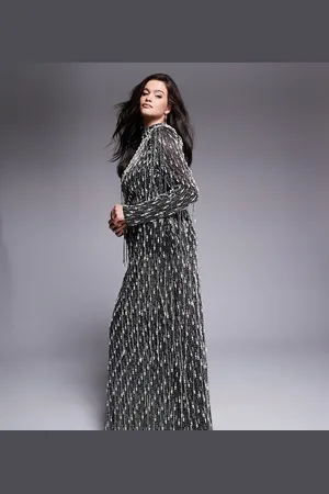 ASOS Vestido largo con adornos colgantes de perlas de Curve