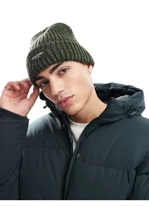 JACK & JONES Gorro caqui con diseño moteado de punto grueso de -Verde