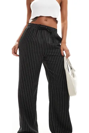 Reclaimed Pantalones negros holgados sin cierres con raya diplomática de
