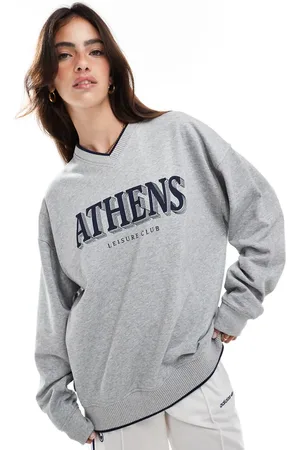 Cotton On Sudadera gris clásica con cuello redondo y estampado gráfico "Athens" de Cotton On