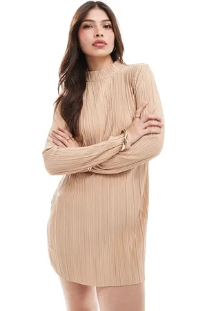VERO MODA Vestido corto plisado con cuello alto de