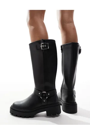 New Look Botas por la rodilla negras con suela gruesa y pantorrilla ancha de Extra Wide Leg