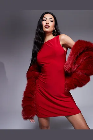 Fashionkilla Vestido corto ceñido y vaporoso con diseño de dos capas, espalda baja y escote alto de