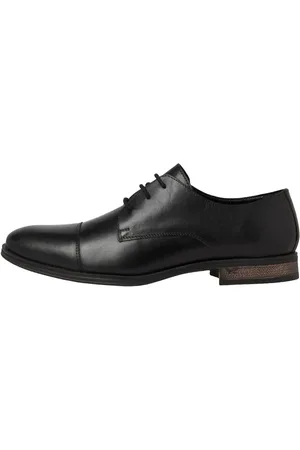 JACK & JONES Zapatos de vestir negros de cuero de