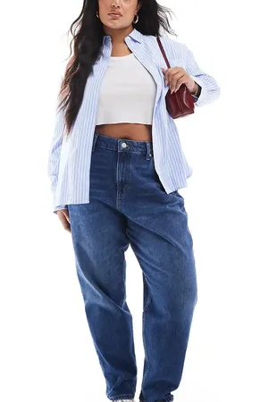Tommy Hilfiger Vaqueros mom con lavado oscuro de Plus-Azul