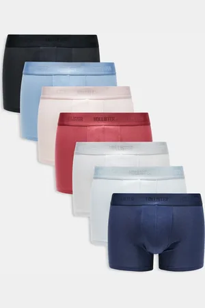 Hollister Pack de 7 calzoncillos de color gris, rosa, azul, rojo y negro de