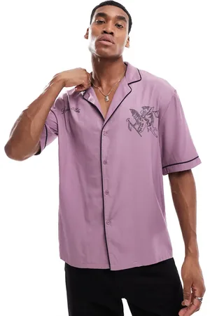 Liquor N Poker Camisa color de estilo bolera con estampado trasero de -Morado