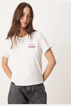 Abercrombie & Fitch Camiseta blanca con logo de