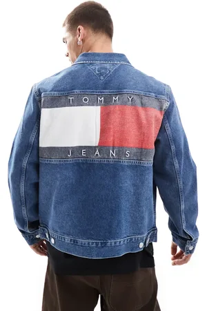 Tommy Hilfiger Chaqueta vaquera de estilo camionero con lavado medio de -Azul