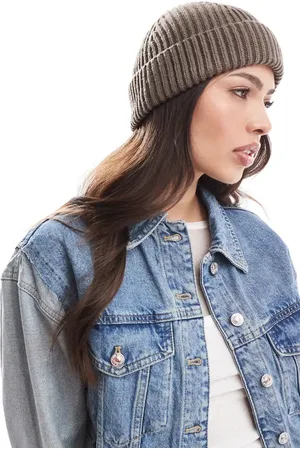 ASOS Gorro color de punto inglés de -Marrón