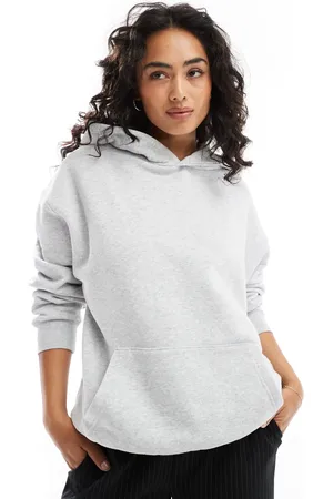 Cotton On Sudadera gris suave jaspeado holgada básica con capucha de Cotton On