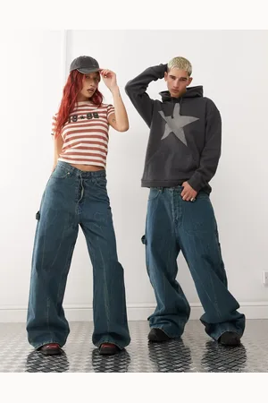 Weekday Vaqueros unisex de estilo carpintero de pernera ancha suelta Bash de