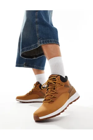 Timberland Zapatillas de deporte color trigo de caña media de senderismo con cordones de nobuk Sprint Trekker Mid de -Marrón