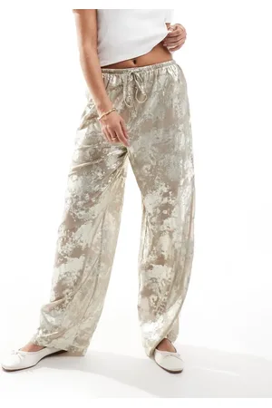 ONLY Pantalones de pernera ancha con estampado metalizado de - neutro