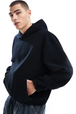 ASOS Sudadera de corte cuadrado extragrande con capucha de felpa de