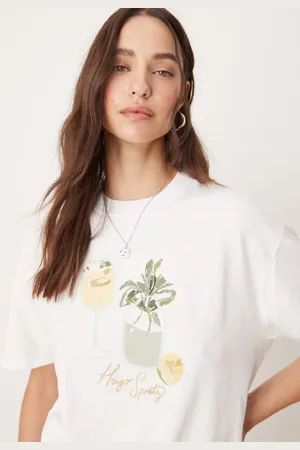 Abercrombie & Fitch Camiseta blanca estampada extragrande de