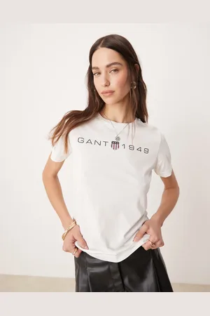 GANT Camiseta blanca con estampado del logo de escudo 1949 de -Blanco