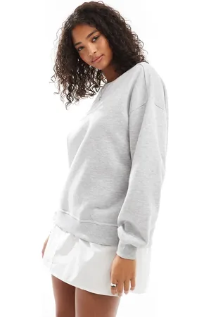 ONLY Vestido corto gris claro escalonado estilo sudadera de