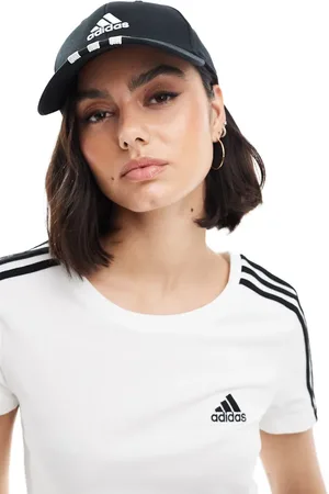 adidas Gorra negra con diseño de 3 rayas Baseball de adidas