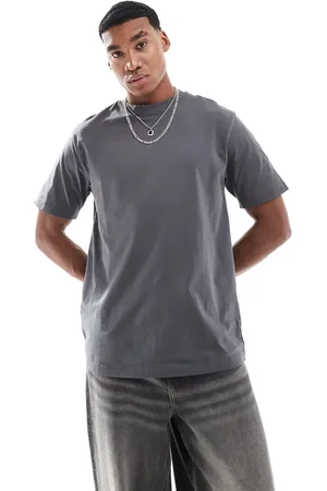 Only & Sons Camiseta gris carbón holgada de