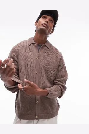 Topman Polo de manga larga con cuello de solapas de