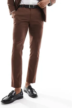 River Island Pantalones de traje color de corte slim de -Rojo