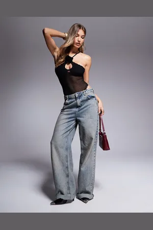 ASOS Body con patrón de lunares y detalle de flor de malla Tasha de