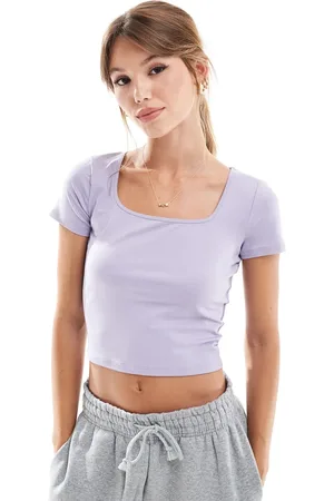 Hollister Camiseta morada sin costuras con escote cuadrado de -Morado