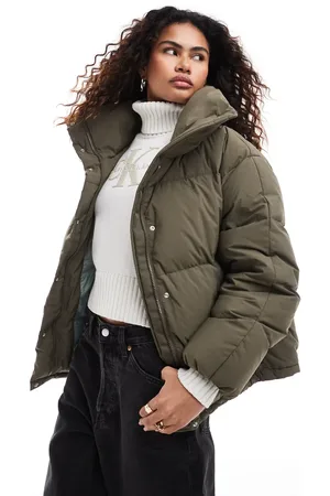 Calvin Klein Chaqueta de plumas marrón holgada de