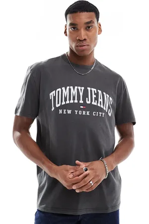 Tommy Hilfiger Camiseta gris lavado con logo universitario de