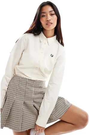Fred Perry Camisa hueso de manga larga de