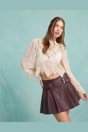 Miss Selfridge Blusa de estilo victoriano de encaje de
