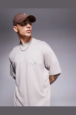 Armani Exchange Camiseta beis con logo a tono de -Beis neutro