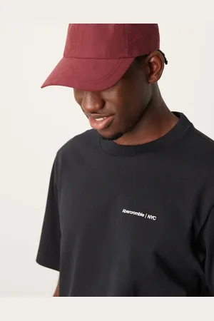 Abercrombie & Fitch Camiseta negra extragrande con logo flocado premium Timeless de