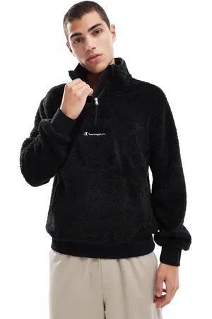 Champion Sudadera negra unisex con media cremallera Legacy de