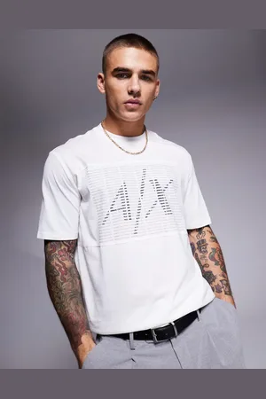 Armani Exchange Camiseta de corte cuadrado con estampado en el pecho de