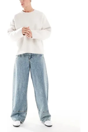 ASOS Vaqueros de corte muy holgado y estilo carpintero con lavado azul medio de