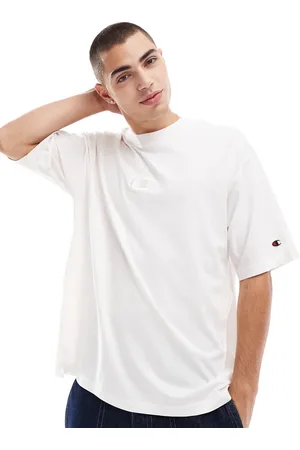 Champion Camiseta blanco con logo pequeño en la parte central del pecho Legacy de