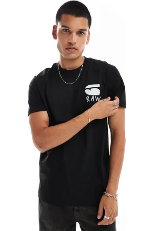 G-Star Camiseta negra con estampado de hamburguesa en el pecho y la espalda de