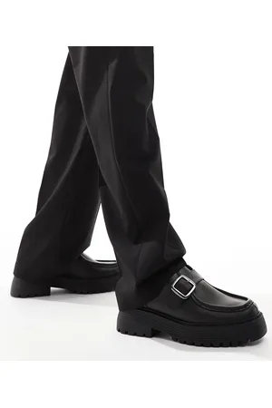 ASOS Zapatos Monk negros con suela gruesa y hebilla de