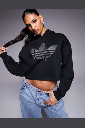 adidas Sudadera con capucha y trébol de strass de