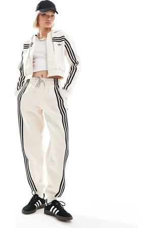 adidas Pantalones de chándal blancos de velour de