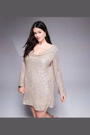 Jaded Rose Vestido corto con espalda desbocada de lentejuelas de
