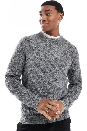 River Island Jersey gris de manga larga de punto de arroz de