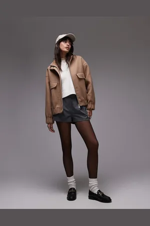 SELECTED Chaqueta bomber color con bolsillos de Femme-Beis neutro