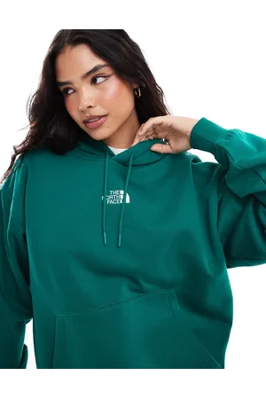 The North Face Sudadera verde básica extragrande con capucha y logo de